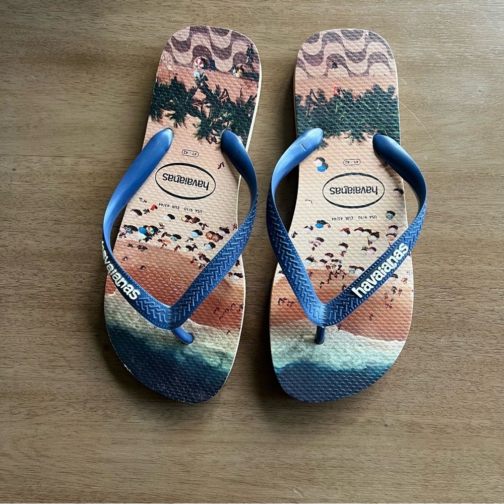 Havaianas Men’s Beach Design Sandals Sz 9/10 GUC - Picture 8 of 9